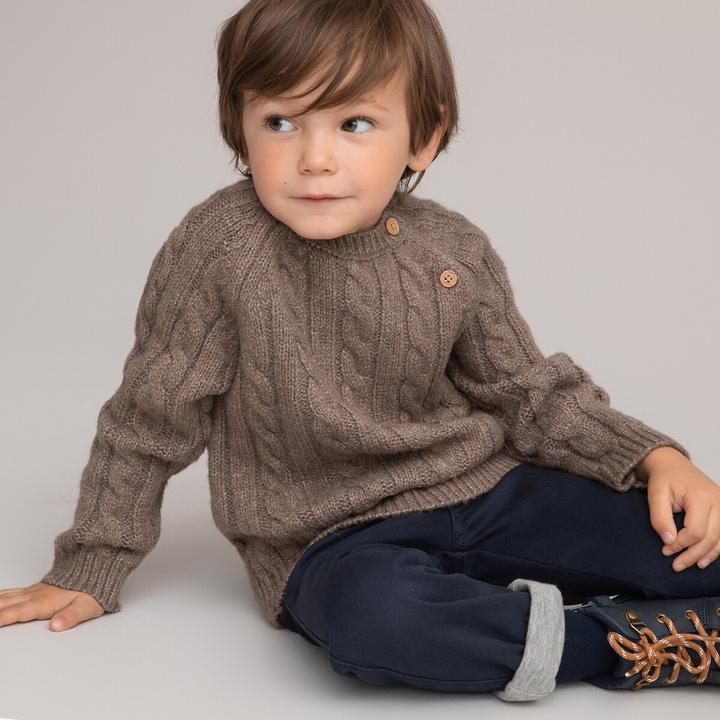Produktbild La Redoute Collections Rundhalspullover mit Zopfmuster (74)