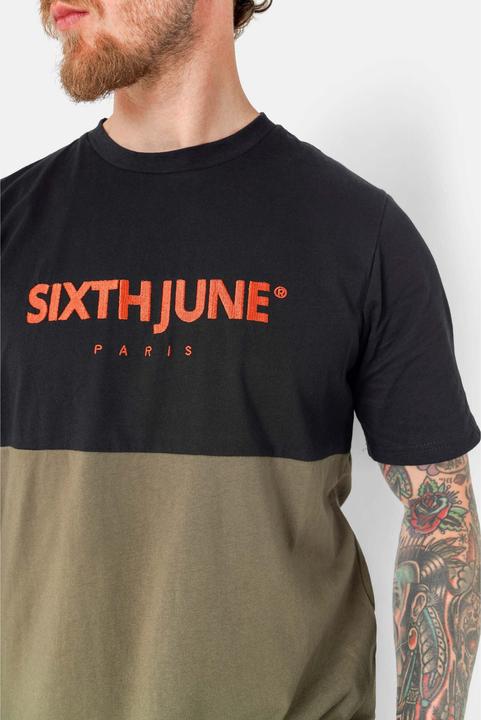 Produktbild Sixth June Bicolores T-Shirt mit besticktem Logo (L)