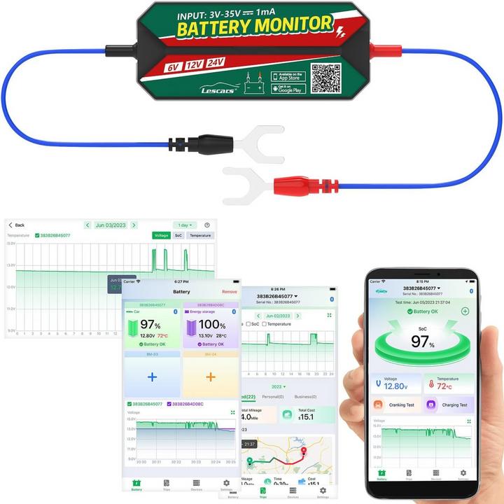 Immagine prodotto Leagend BM7 Smart Battery Monitor für 6V, 12V & 24V Batterien