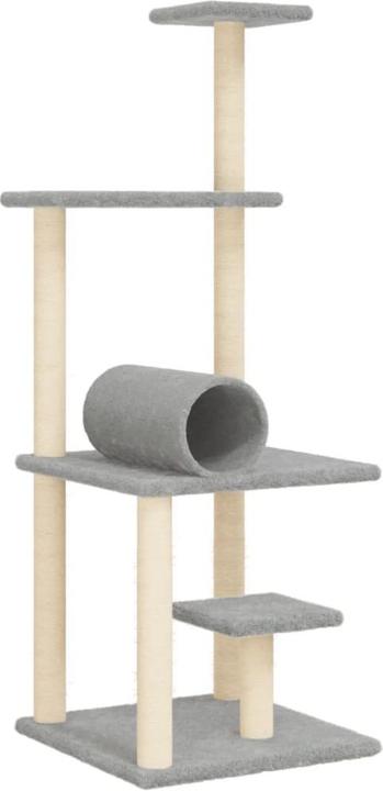 Produktbild VidaXL Kratzbaum mit Sisal-Kratzsäulen Hellgrau 136 cm,Farbe (136 cm, Hellgrau)