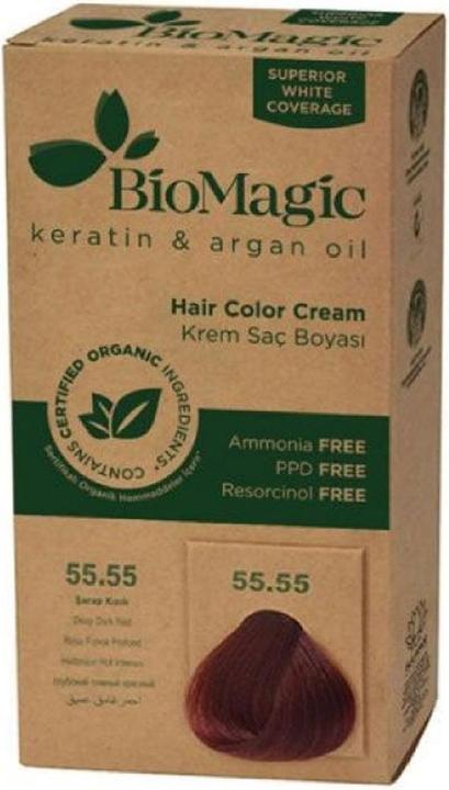 Image du produit Biomagic Coloration pour cheveux rouge foncé profond (55,55) 250 g - Biomagique (55.55 Rouge foncé profond)