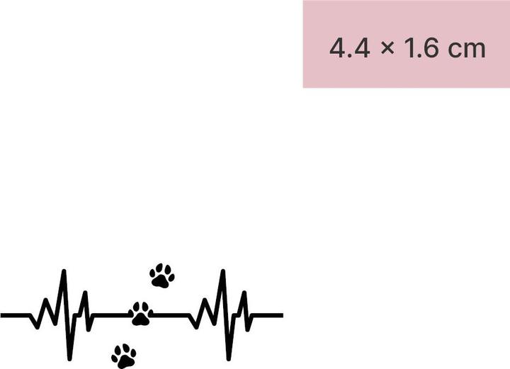 Produktbild minink Temporäres Tattoo – Herzschlag mit Pfoten