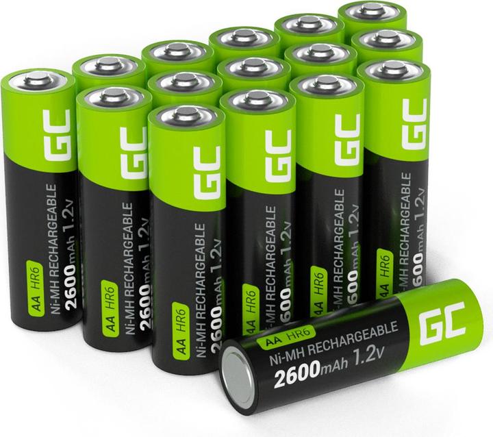 GreenCell 16x Batteria Mignon AA R6 2600mAh Ni-MH (16 pz., AA, 2600 mAh)