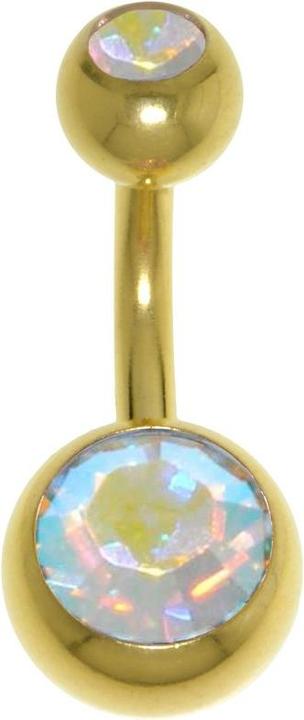 Actual product image Bijouteria Bellypiercing (Surgical steel 316L, Premium crystal, PVD coating (gold coloured))