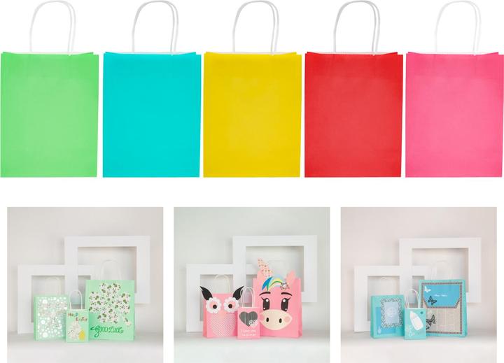 Immagine prodotto Idena Sacchetti di carta 10s 26x31cm 5 colori FSC mix (Borsa da regalo, 10 x)