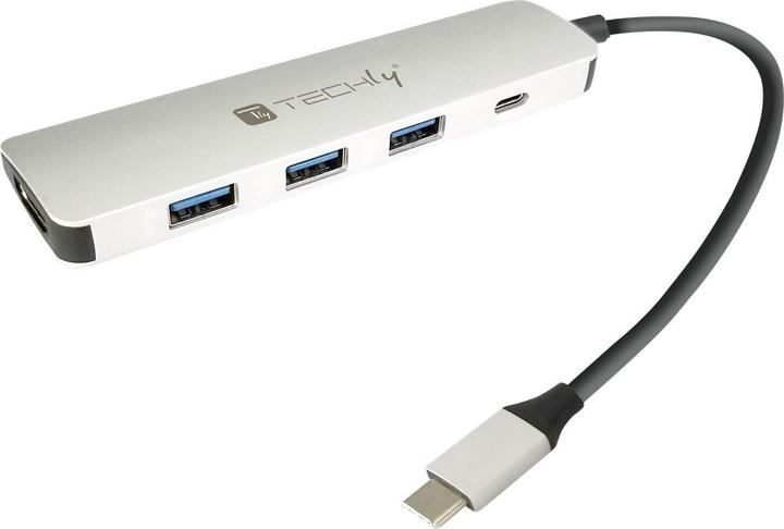Immagine prodotto Techly USB3.1 Super Speed Hub 4 porte con cavo USB tipo C PD (USB-C, 4 Porti)
