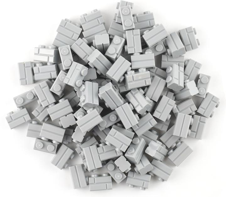 Immagine prodotto LEGO Mattoni da parete 1x2 Grigio chiaro - 100 pezzi - Grigio azzurro 98283 (98283, Accessori LEGO)