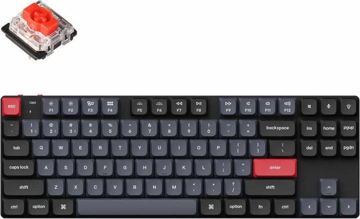Keychron K1 Pro (black/blue-grey, DE layout, Gateron Low Profile 2.0 Mechanical Red, hot-swap, aluminium (DE, Cable)