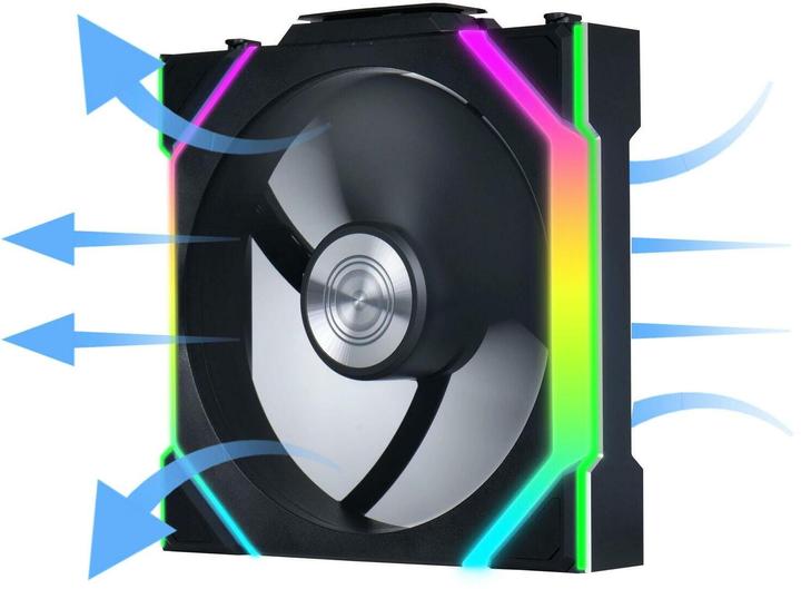 Lian-Li UNI FAN SL Wireless ARGB PWM Lüfter - Reverse Blade, 120 mm, schwarz (120 mm, 1 x)