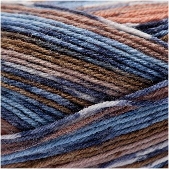 Actual product image Rico Design Wool Bamboo for socks 4-thread, 100 g, Blue Brown (420 m)