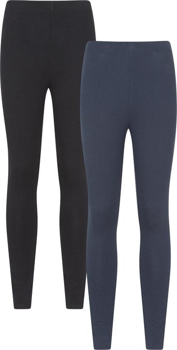 Actual product image Mountain Warehouse Womens/Ladies Cotton Blend Leggings (Pack of 2) (42 D)