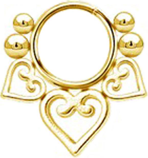 Actual product image Star Piercing Anhänger vergoldet drei filigrane Herzen vier Kugeln (Surgical steel 316L, without brass)
