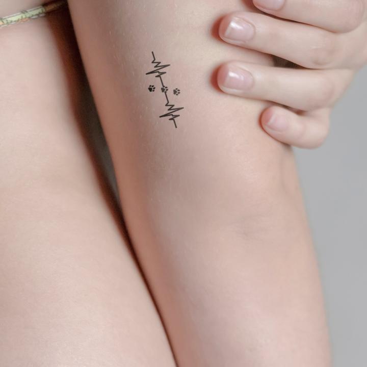 Produktbild minink Temporäres Tattoo – Herzschlag mit Pfoten