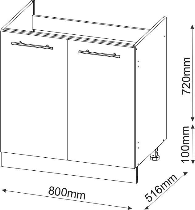 Produktbild Vicco Spülenunterschrank Fame-Line (80 x 60 x 81.5 cm)
