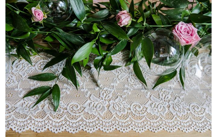 Produktbild Partydeco Stoff Spitze 15 x 900 cm, Weiss