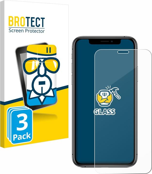 Immagine prodotto BROTECT Protezione dello schermo in vetro temperato corazzato (3 Pezzo/i, Apple iPhone XS)