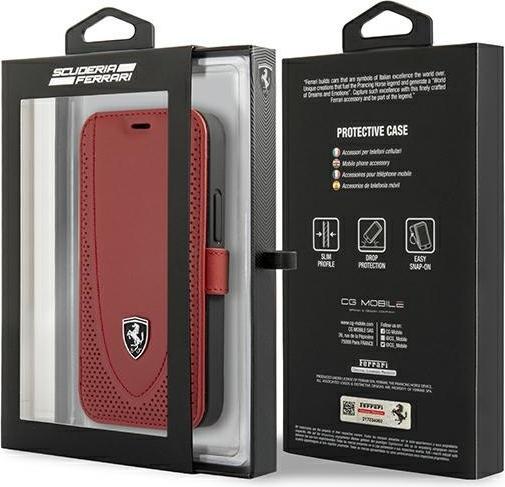 Image du produit Ferrari FEOGOFLBKP12SRE iPhone 12 mini 5,4" czerwony/red book Off Track Perforated (Apple iPhone 12 mini)