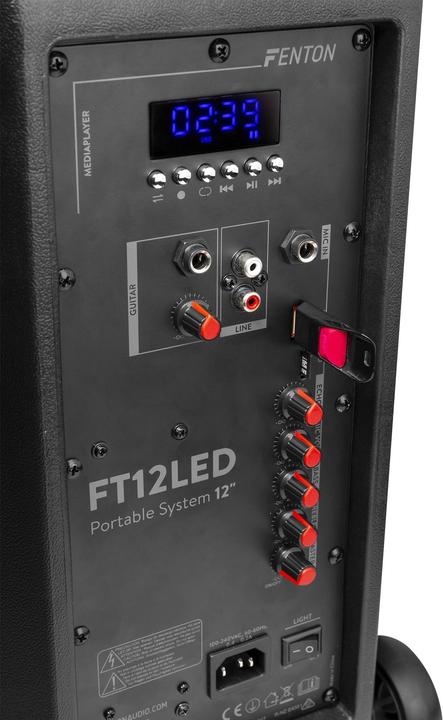 Actual product image Fenton FT12LED Active Trolley Speaker (Active, 1x 700 W)