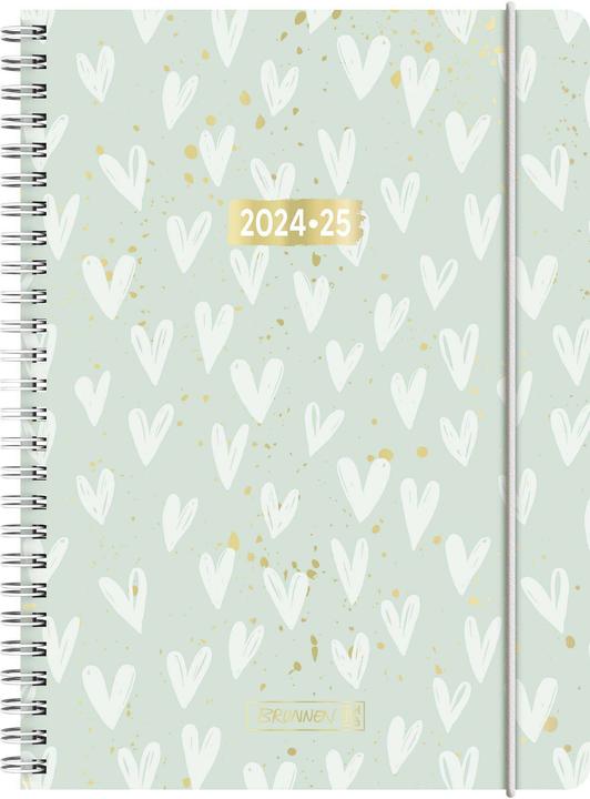 Produktbild Schülerkalender Hearts Juli 2024 - Dezember 2025 schwarz (148 x 210 mm, Harter Einband, Englisch, Niederländisch)