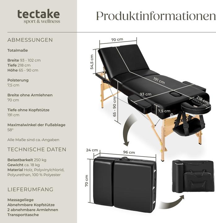 Immagine prodotto tectake Lettino da massaggio Somwang
