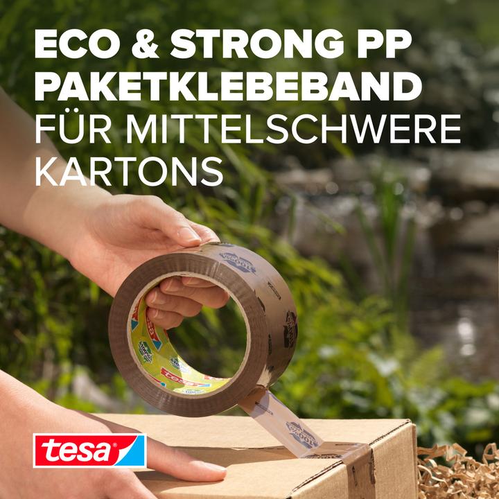 Produktbild tesa tesapack ECO & STRONG Paketband - Umweltschonendes Packband aus 100 % recyceltem Kunststoff (110 mm)