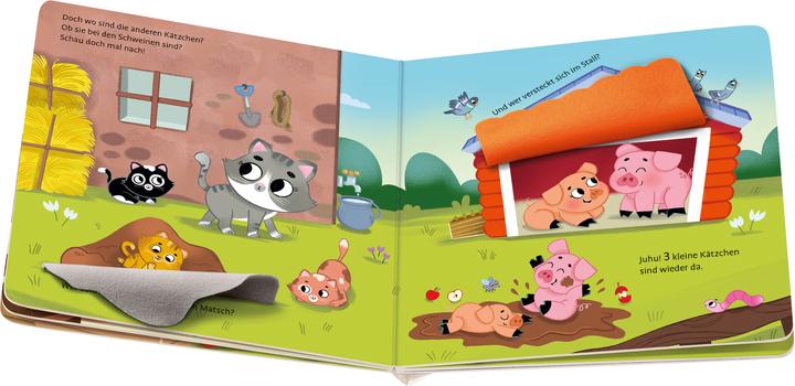Actual product image Ravensburger Where are you, little kittens? Playbook with lots of fabric flaps, children's book from 18 months (German)