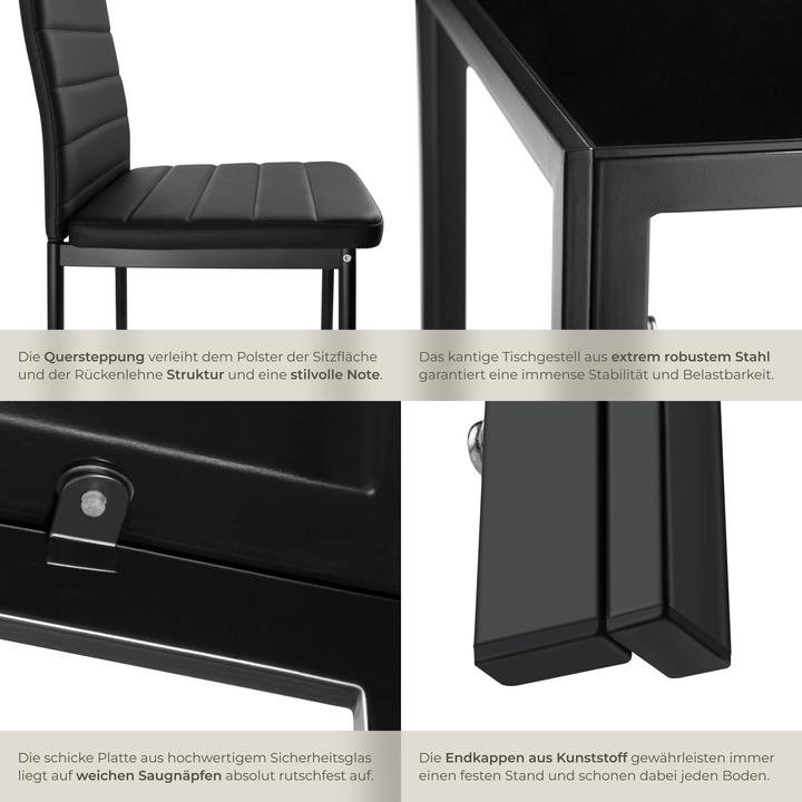 Produktbild tectake Essgruppe Berlin (120 x 70 x 75 cm)