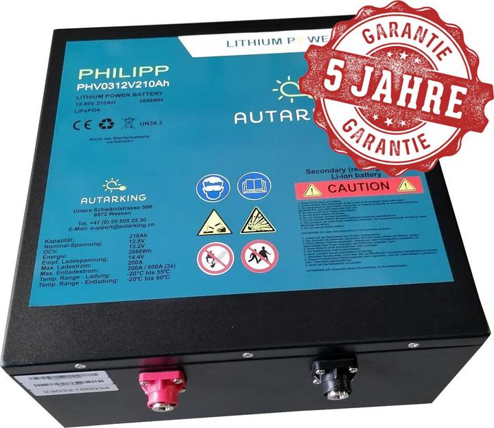 Produktbild Autarking Philipp Lithium PRO HEAT - 12.8V - 210Ah (12.80 V, 210 Ah)