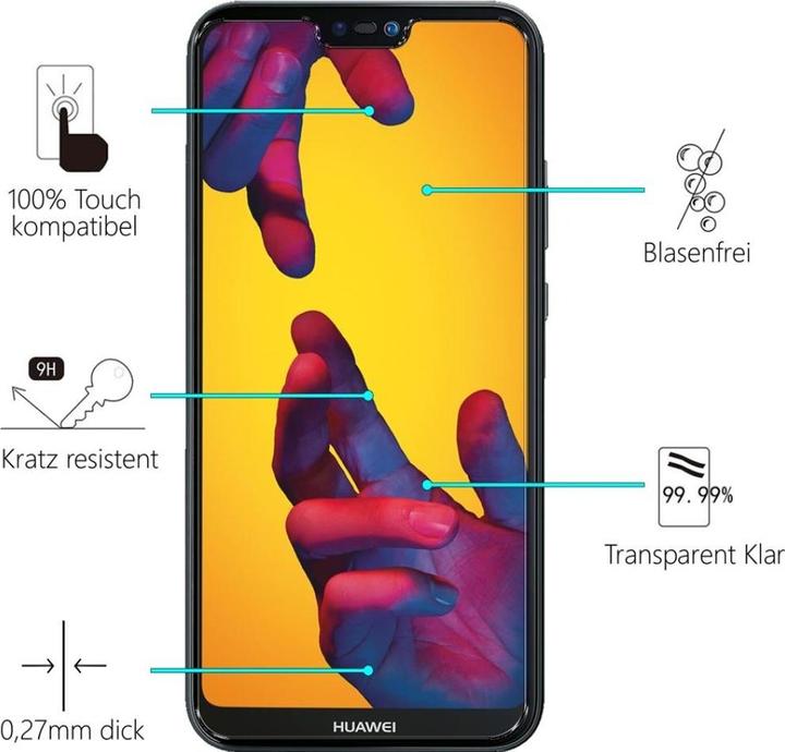 Actual product image Screenguard Huawei P20 Lite bulletproof glass protective film Case Friendly Design (1 Piece, Huawei P20 Lite)