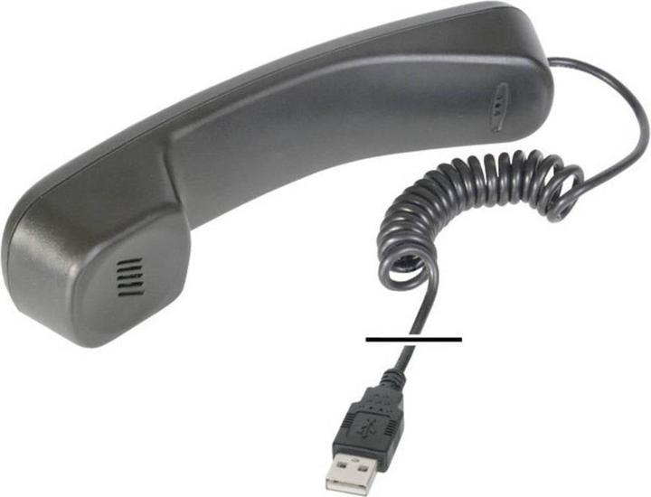 Actual product image Digitus Telephone Hoerer USB for Skype MSN ICQ X-lite Dialpad MediaRing Net2phone etc. black