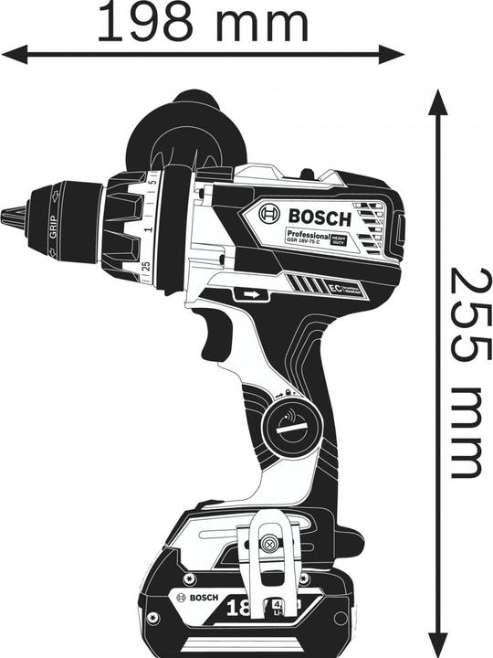 Image du produit Bosch Professional GSR 18V-110 C (Fonctionnement sur batterie)