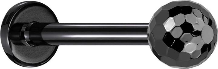 Star Piercing Micro Threadless Labret schwarz mit Discokugel schwarz (Titan G23, ohne Messing)