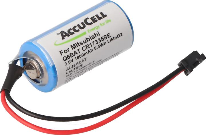 Produktbild AccuCell Batterie passend für Mitsubishi Q6BAT CR17335SE, Q02CPU (1 Stk., Gerätespezifisch, 1800 mAh)