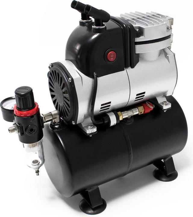 Produktbild Wiltec Airbrush Kompressor AF189 Lufttank Wasserabscheider Druckminderer Manometer