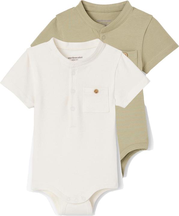 Vertbaudet Bio-Kollektion: 2er-Pack Baby Bodys mit Stehkragen