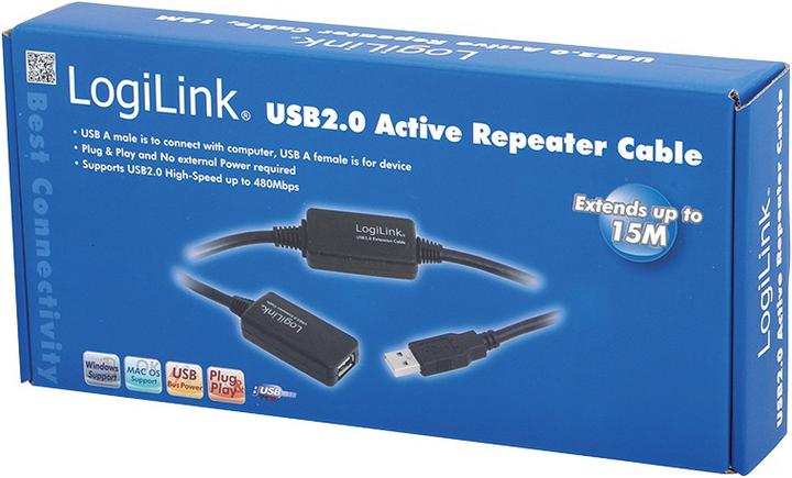 Image du produit LogiLink USB A - A (15 m, USB 2.0)