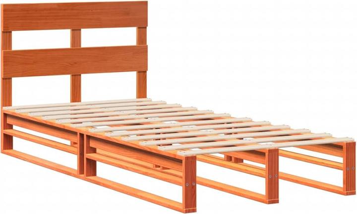 Immagine prodotto VidaXL Letto in legno massiccio Letto in legno Letto pallet con testiera 135x190cm pino (135 x 190 cm)