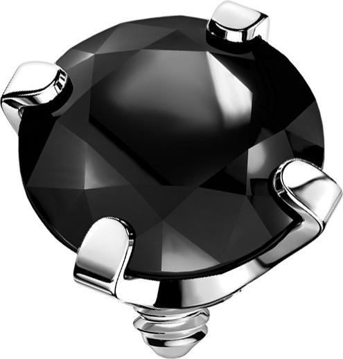 Produktbild Star Piercing Dermal Anchor silber Kristall schwarz gefasst (ohne Messing, Chirurgenstahl 316L)