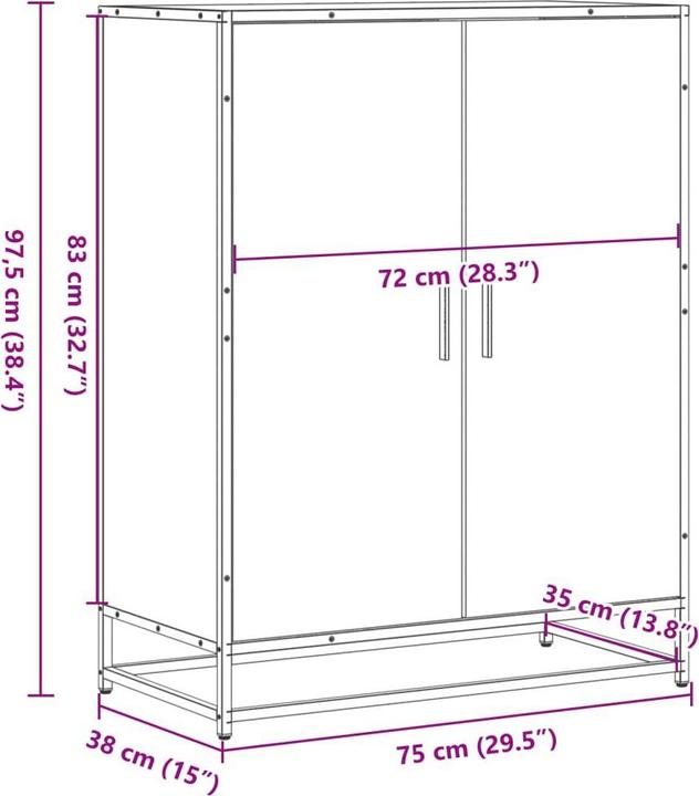 Actual product image VidaXL Shoe cabinet Shoe rack Shoe rack Shoe storage Hallway Black