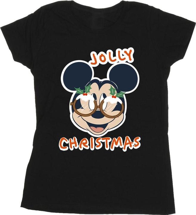 Immagine prodotto Disney Mickey Mouse Jolly Christmas Glasses Maglietta Donna (L)
