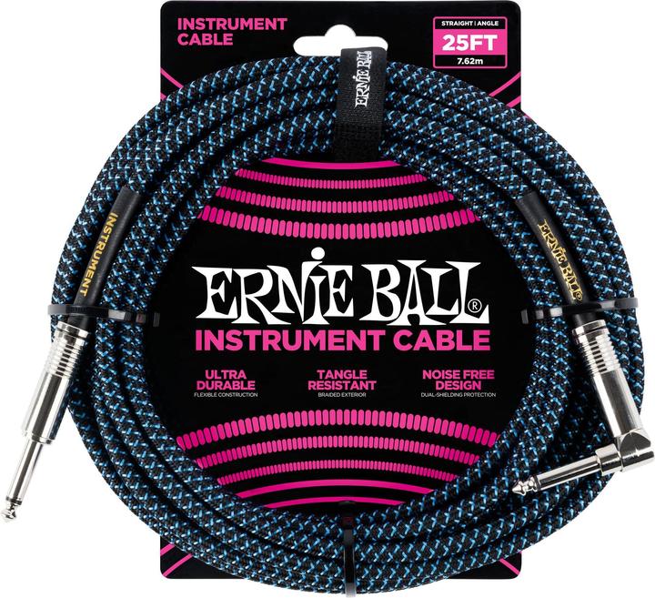 Actual product image Ernie Ball Instrument cable 6060 - 7.62 m, blue/black, length: 7.62 (7.62 m)