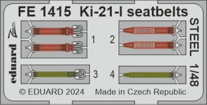 Immagine prodotto Eduard Ki-21-I cinture di sicurezza STEEL 1/48 ICM