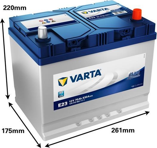 Produktbild Varta Blue Dynamic E23 (12 V, 70 Ah, 630 A)