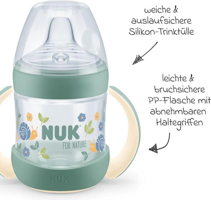 Immagine prodotto NUK biberon for Nature realizzato in materiale sostenibile*, supporto per labbra extra largo e morbido (150 ml)