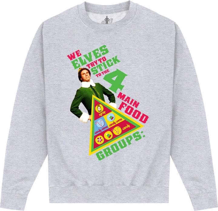 Actual product image Elf Unisex Adult Food Groups Sweatshirt (L)