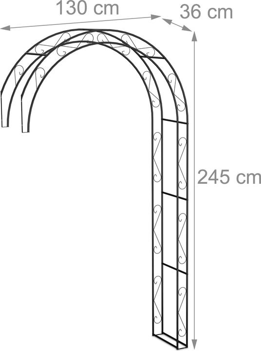 Image du produit Relaxdays Arche-jardin-métal (36 cm, 130 cm)