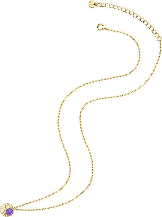 Actual product image Glanzstücke München Ladies Circle Sterling Silver Amethyst Yellow Gold 40.0 cm base chain + 5.5 cm extension - 31626 (Sterling Silver, 40 - 45 cm)