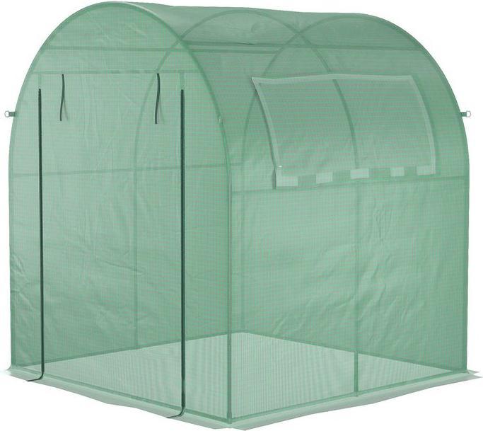Produktbild Swisshandel24 Foliengewächshaus 180x180x200 cm, mit Seitenfenster, PE-Gitterfolie, Grün