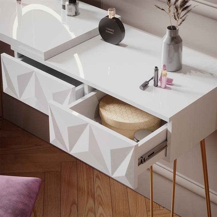 Actual product image Vicco Bella with stool and lighting (120 x 37 x 76 cm)
