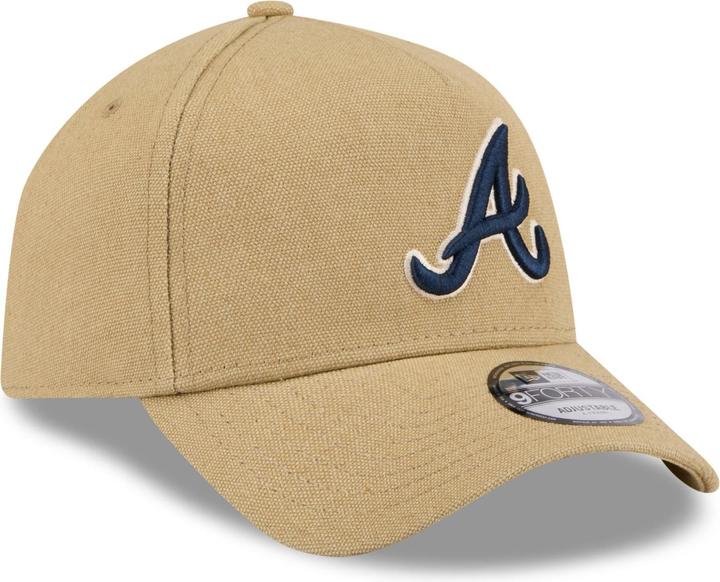 Produktbild New Era A-Frame Trucker Leinen Cap - Atlanta Braves beige (One Size)